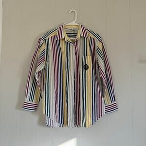 Huntington ridge vintage 90s multi color striped long sleeve button up men's M
